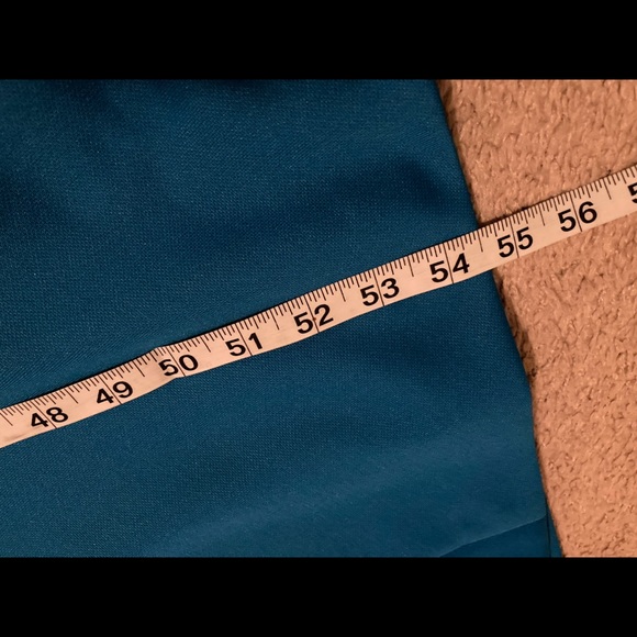 1970s Leslie Fay Blue Long Stretch Knit Maxi Dress - Picture 14 of 15